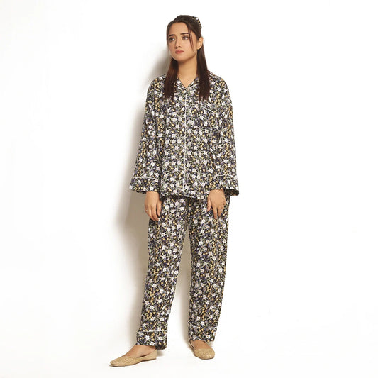 TNW Full Bloom Linen Pajama Suit