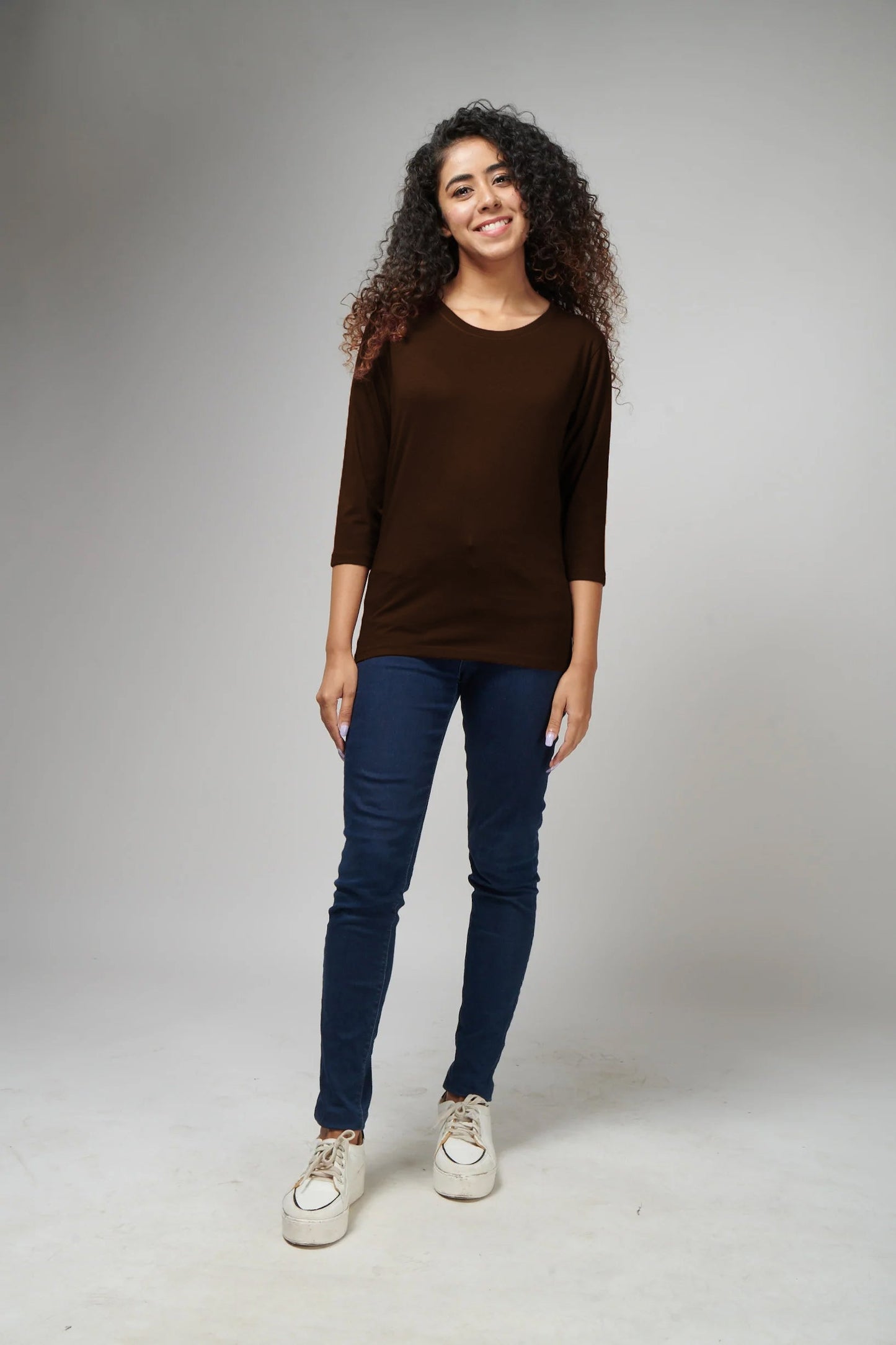 11.11 Sale-Basic Brown Full Sleeves T-Shirt (Copy)