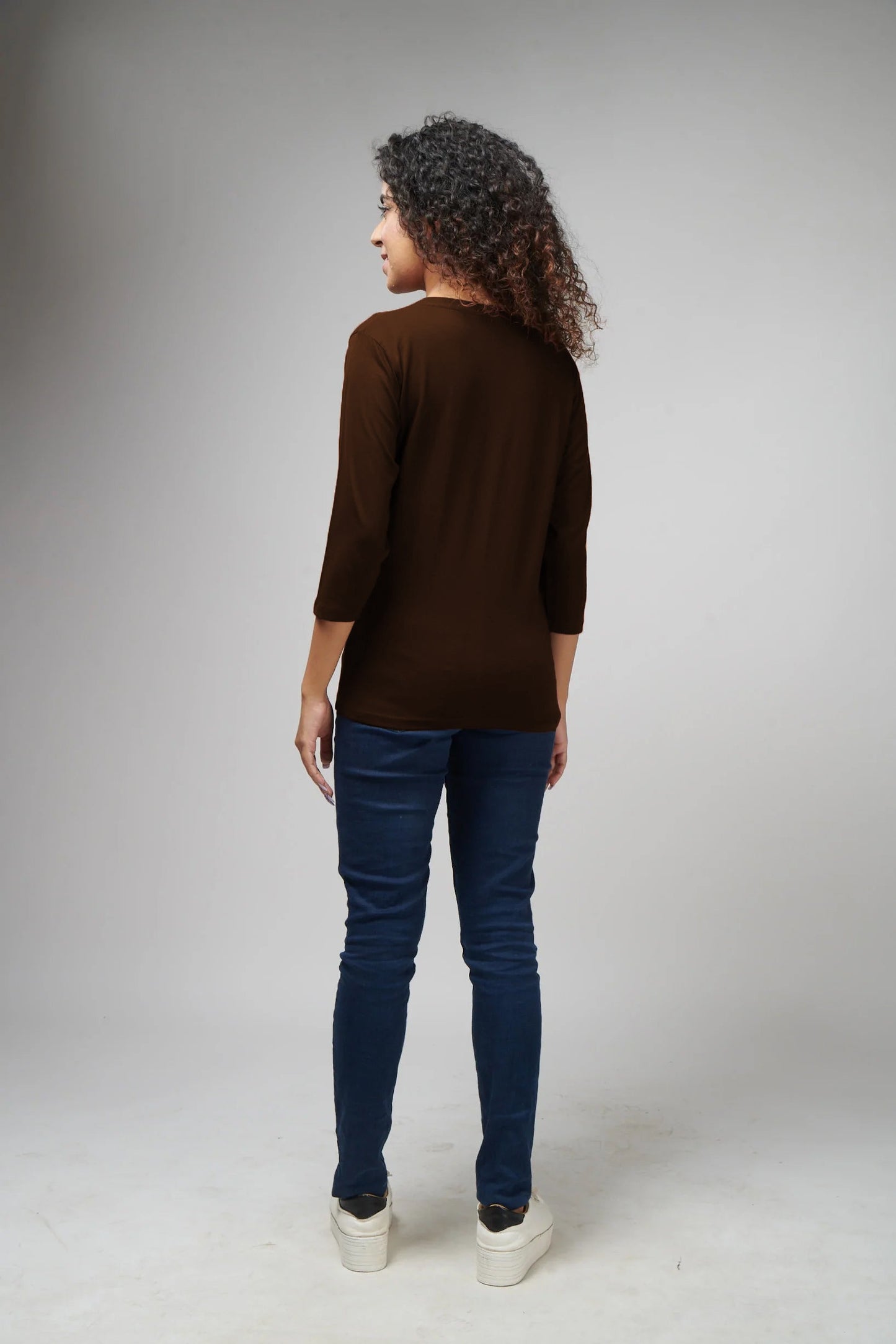 11.11 Sale-Basic Brown Full Sleeves T-Shirt (Copy)