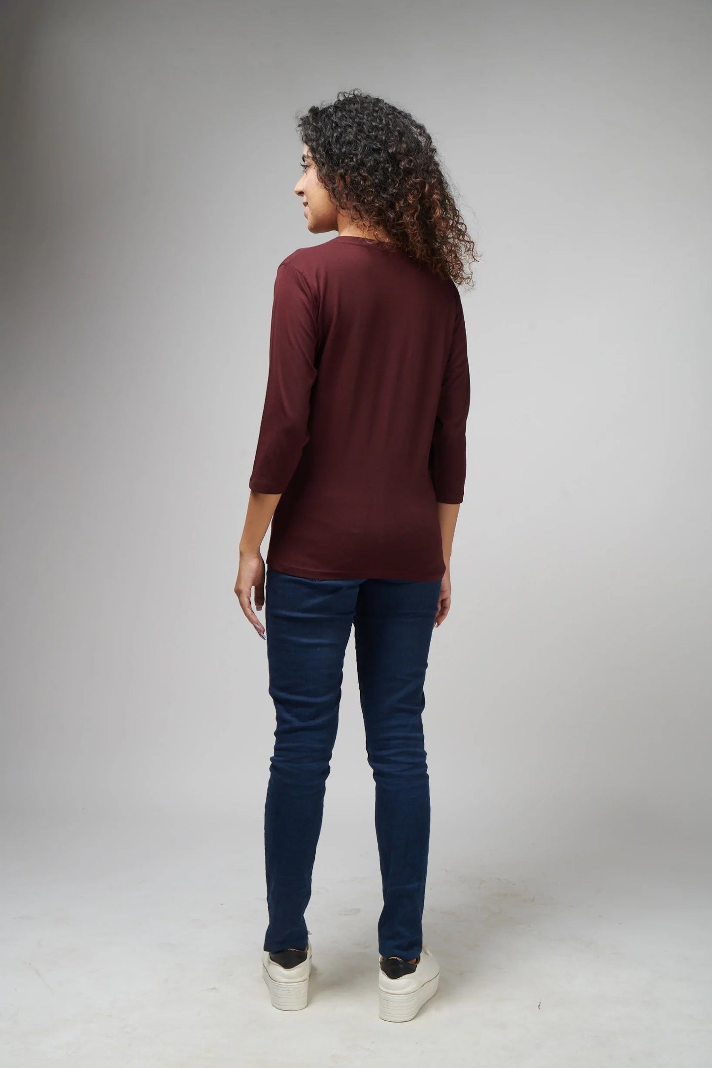 Basic Maroon Full Sleeves T-Shirt