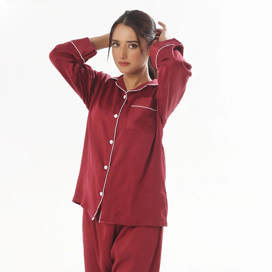 TNW Silk Pajama Suit - Pearl