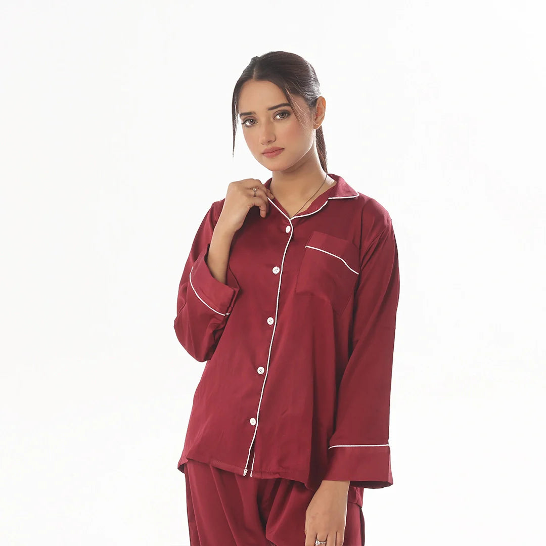 TNW Silk Pajama Suit - Pearl