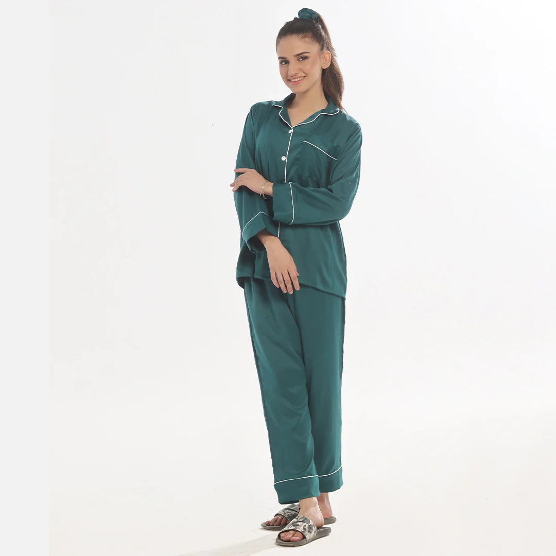 TNW Silk Pajama Suit - Pearl