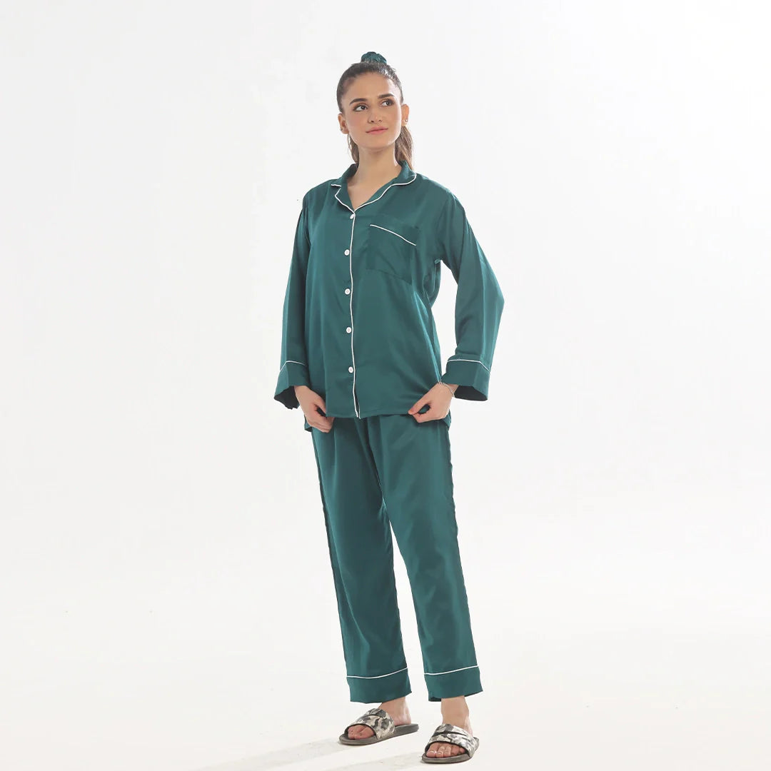 TNW Silk Pajama Suit - Pearl