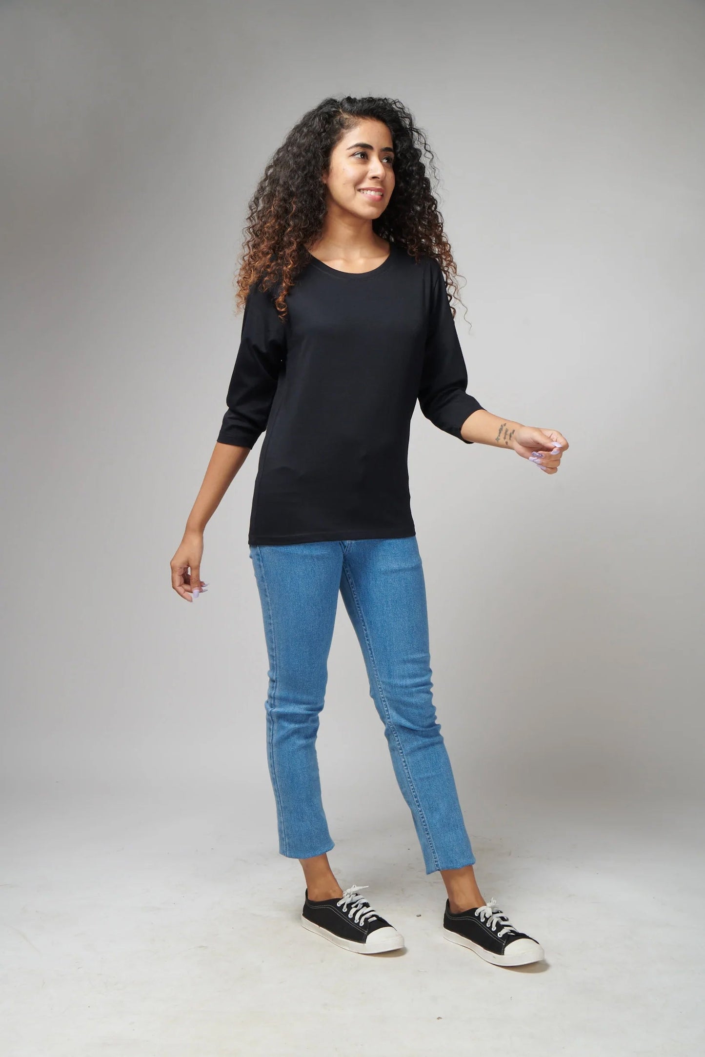 Basic Black Full Sleeves T-Shirt