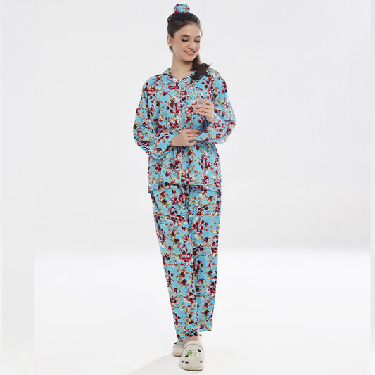 TNW Linen Pajama Suit - Crimson Comfort