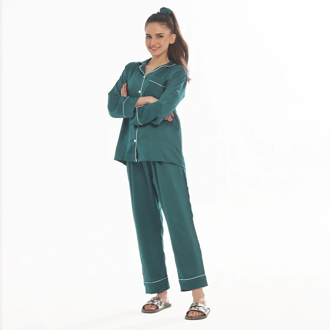 TNW Silk Pajama Suit - Pearl