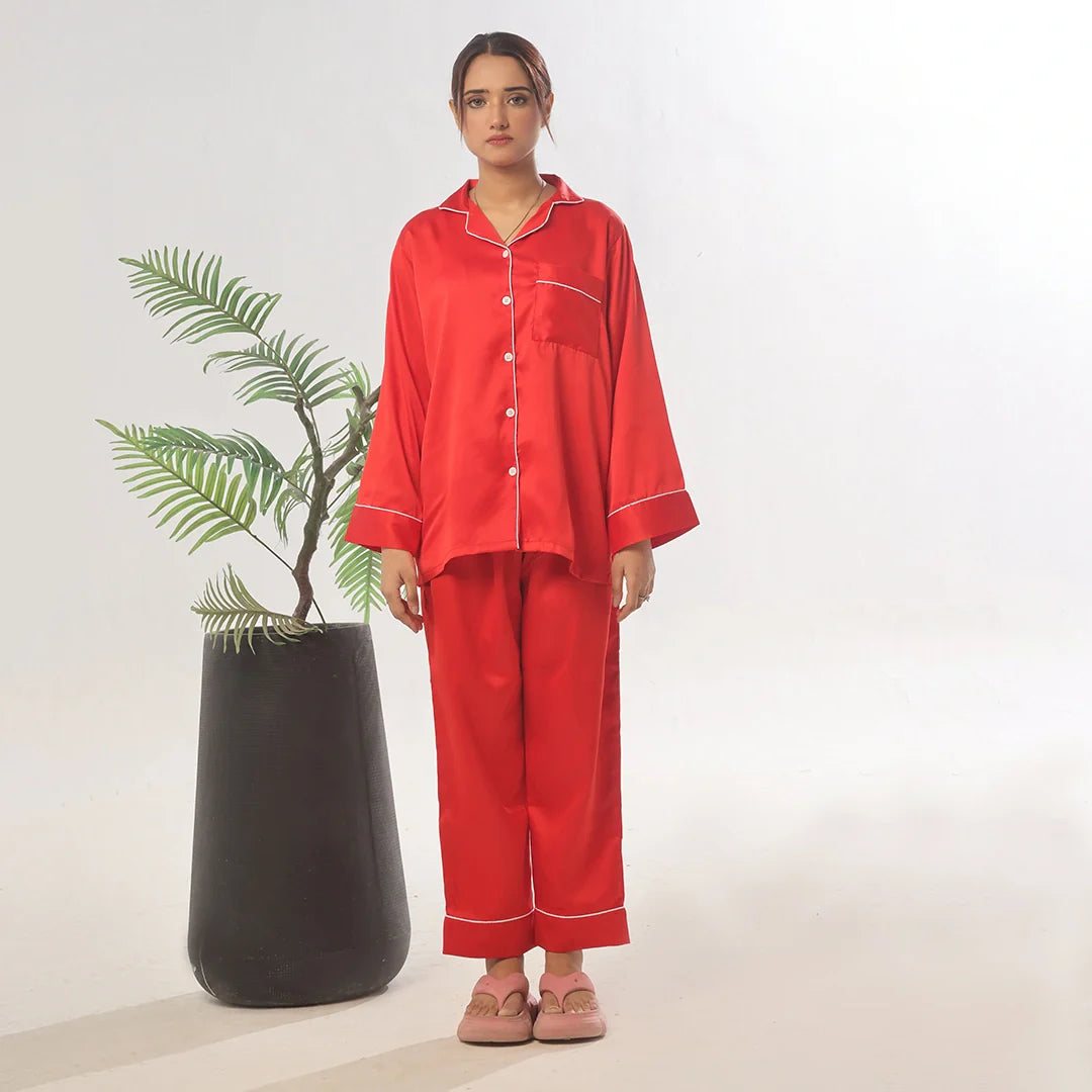 TNW Silk Pajama Suit - Pearl