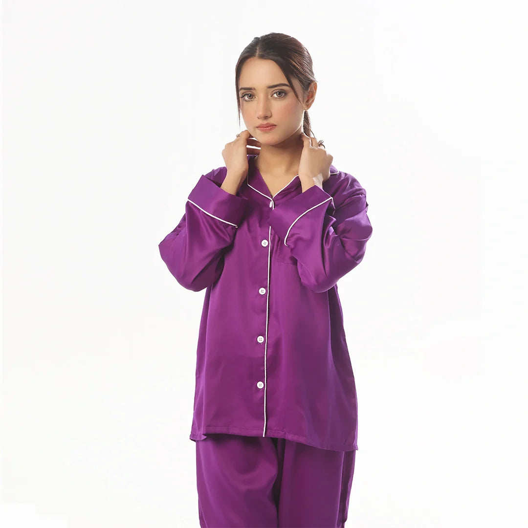 TNW Silk Pajama Suit - Pearl