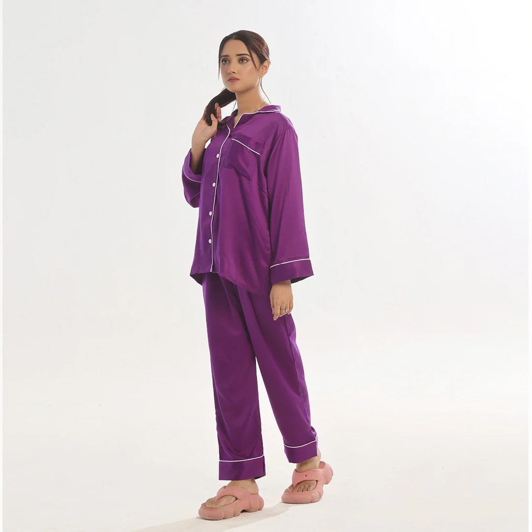 TNW Silk Pajama Suit - Pearl