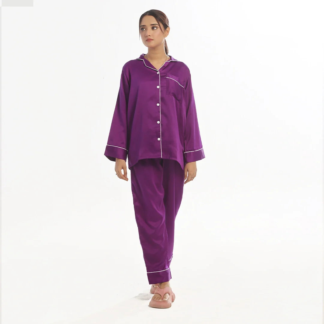 TNW Silk Pajama Suit - Pearl