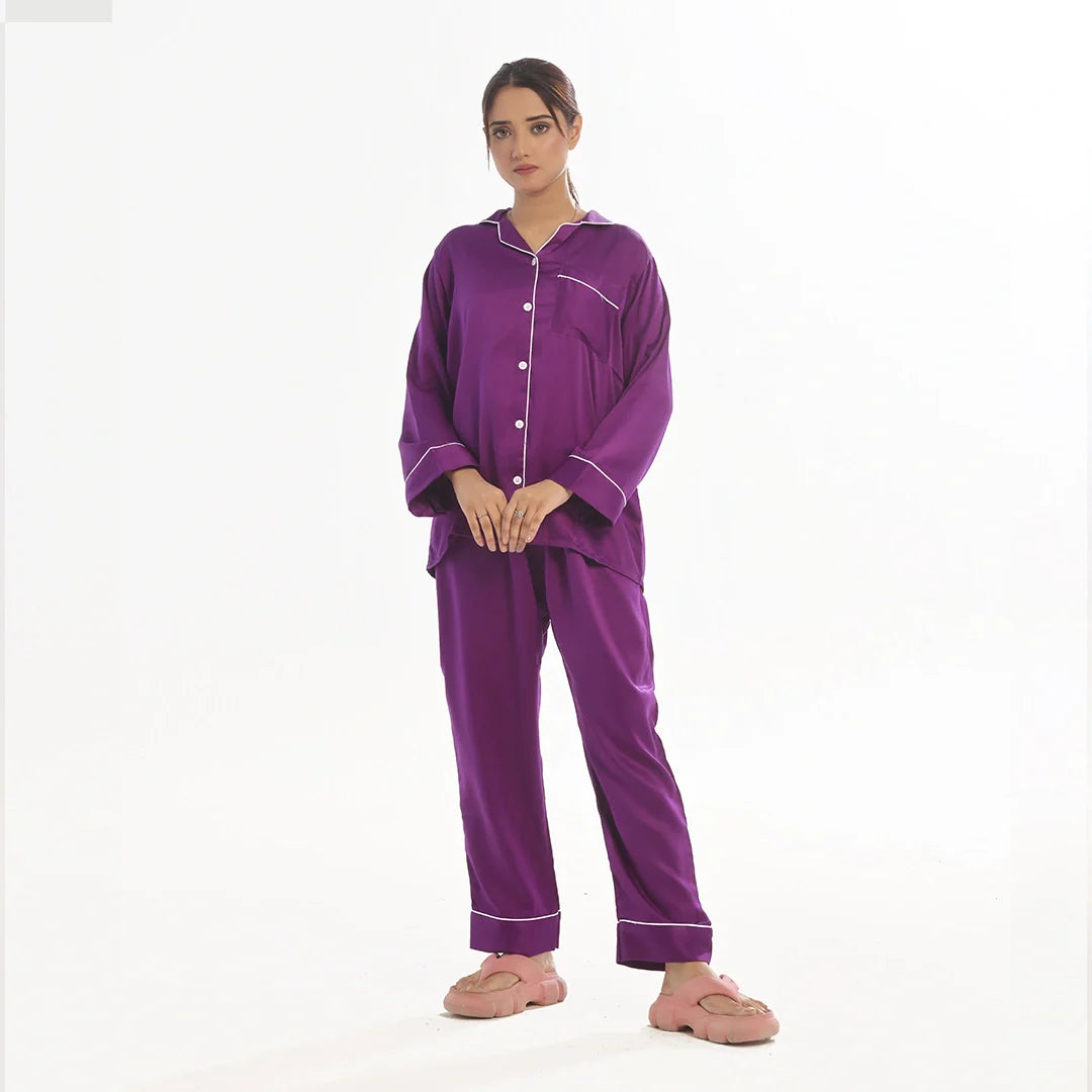 TNW Silk Pajama Suit - Pearl