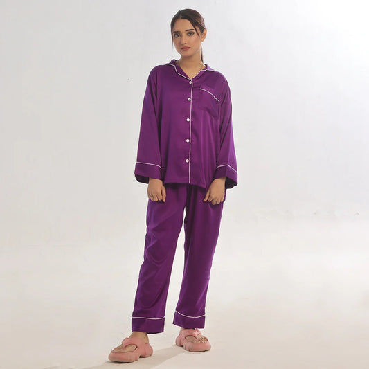 TNW Silk Pajama Suit - Pearl