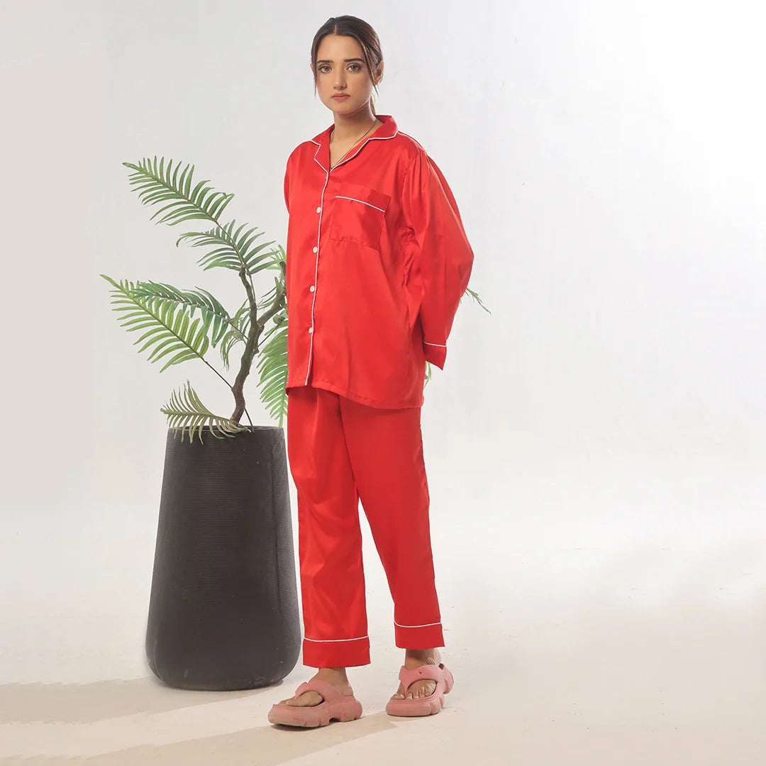 TNW Silk Pajama Suit - Pearl