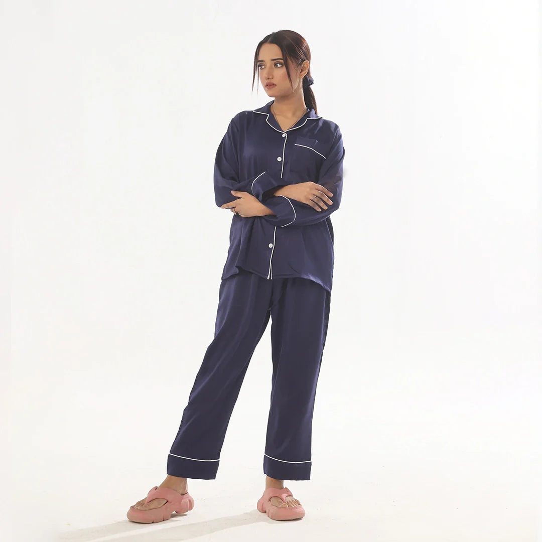 TNW Silk Pajama Suit - Pearl