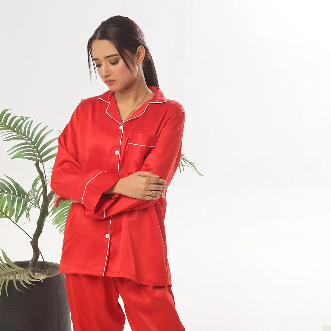 TNW Silk Pajama Suit - Pearl