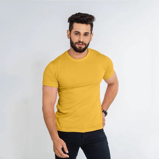 Plain Tees For Men - MUSTARD