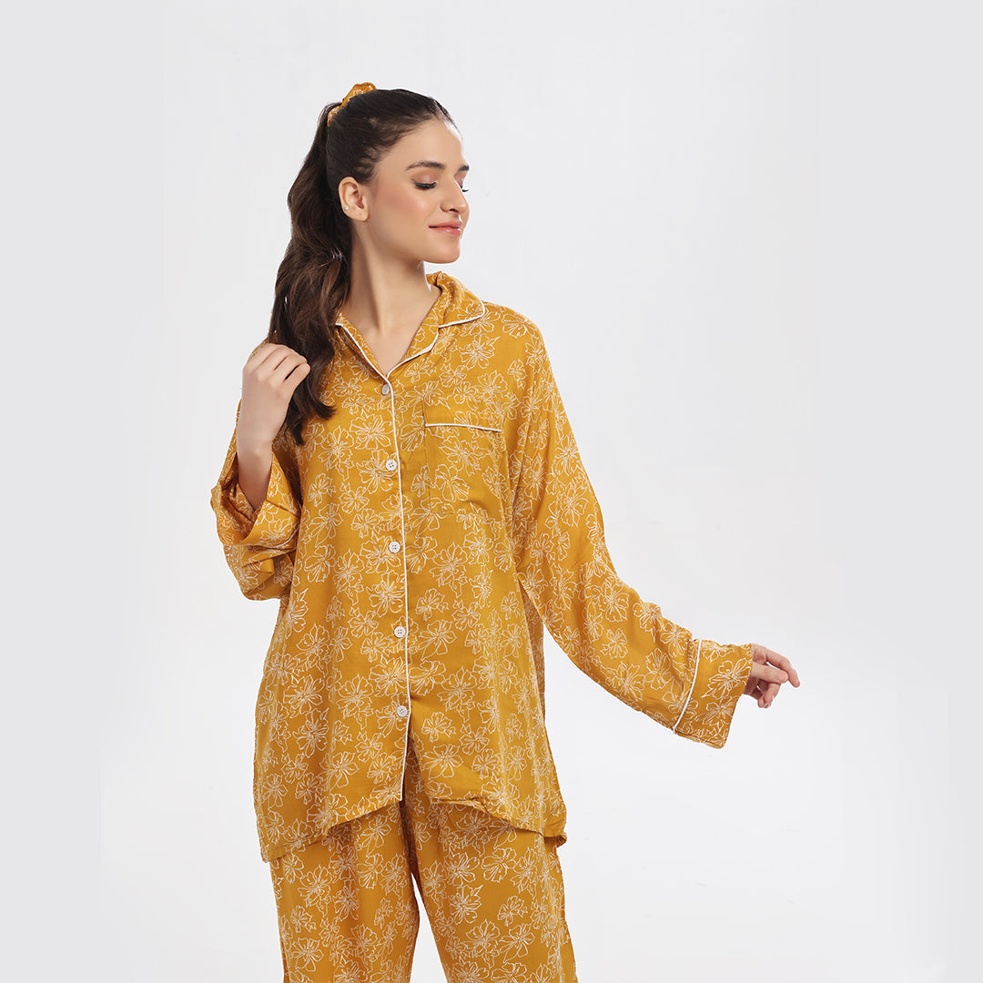 TNW Marigold Linen Pajama Suit