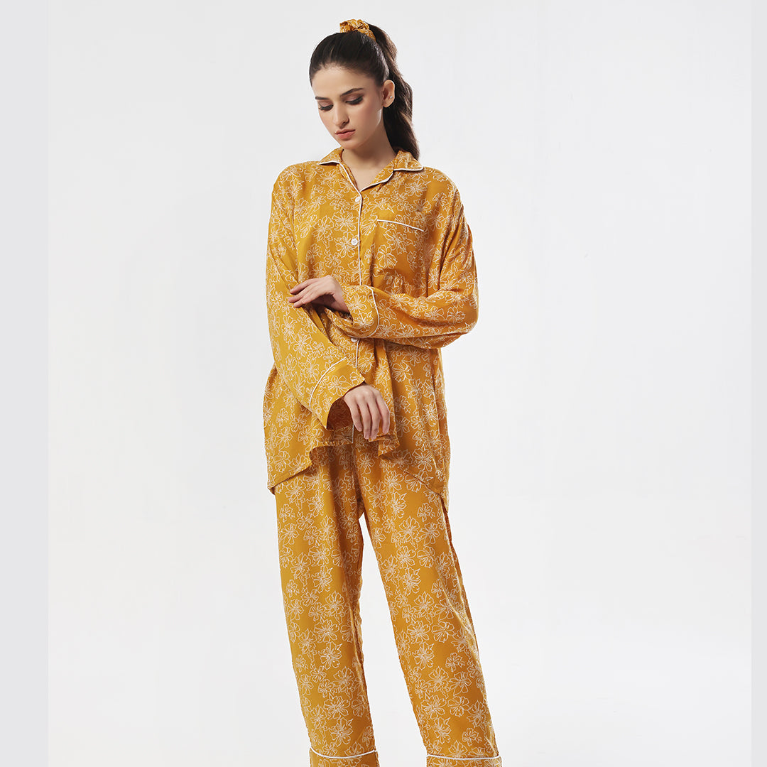 TNW Marigold Linen Pajama Suit