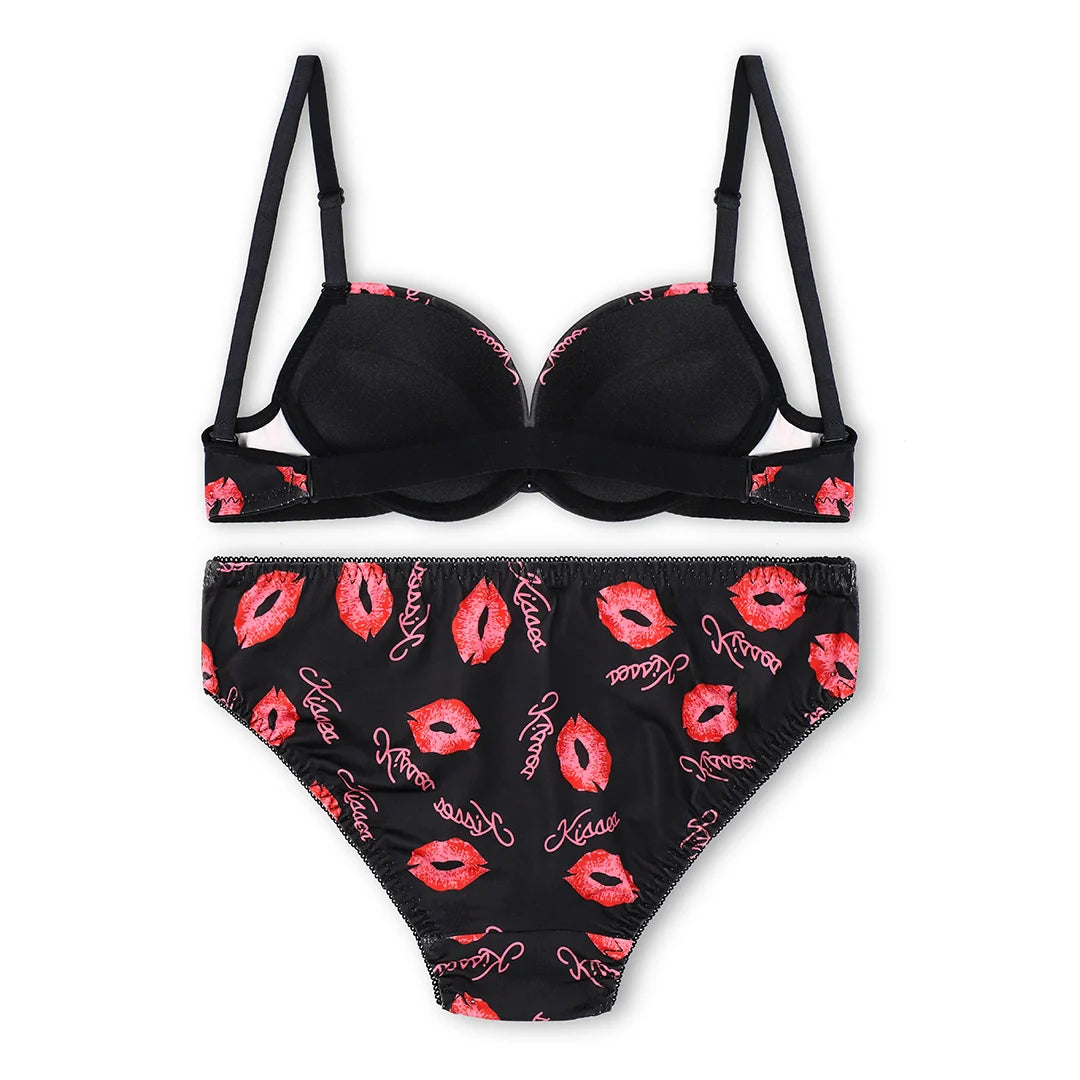 TNW Optic Lace Print Padded Bra and Panty Set