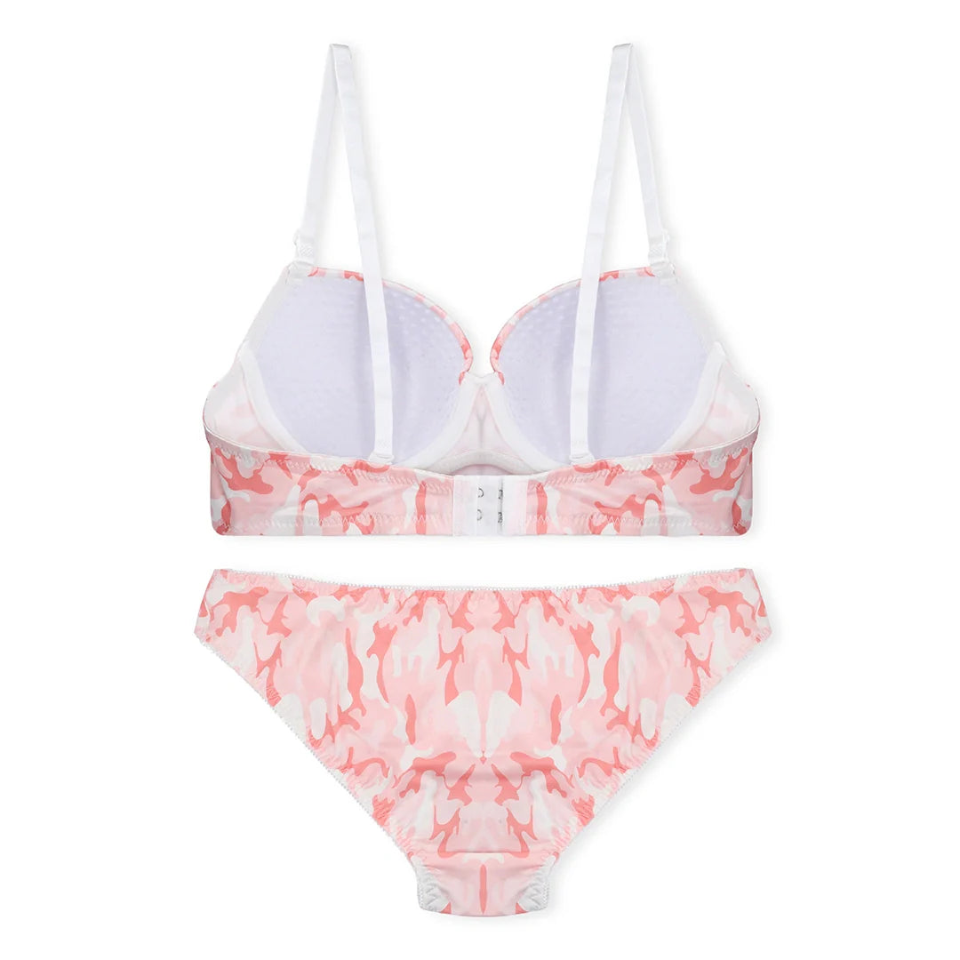 TNW Fuzzy Floral Padded Bra and Panty Set