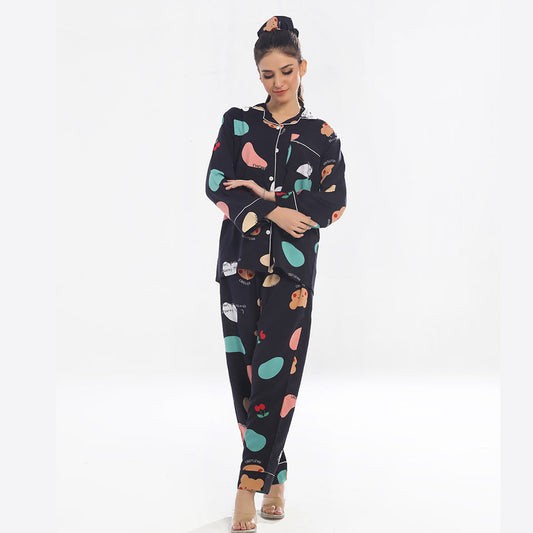 TNW Linen Pajama Suit - Abstract Nights