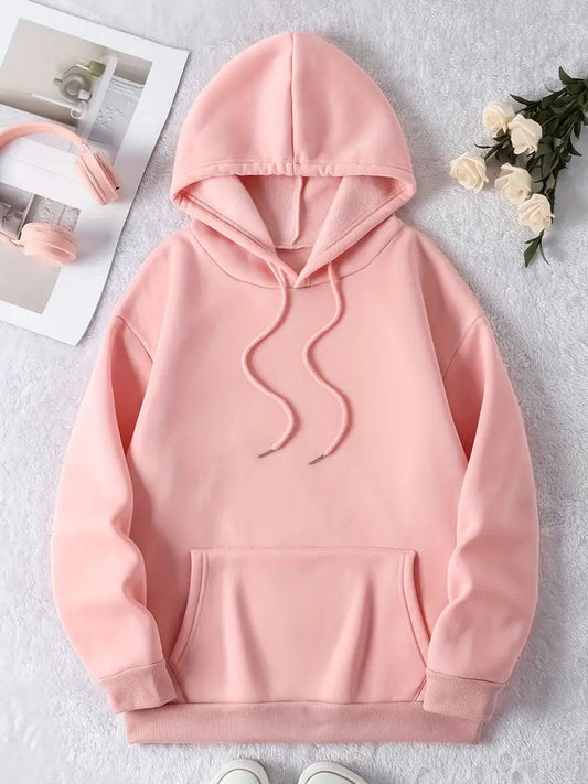 Plain Pink Kangaroo Hoodie