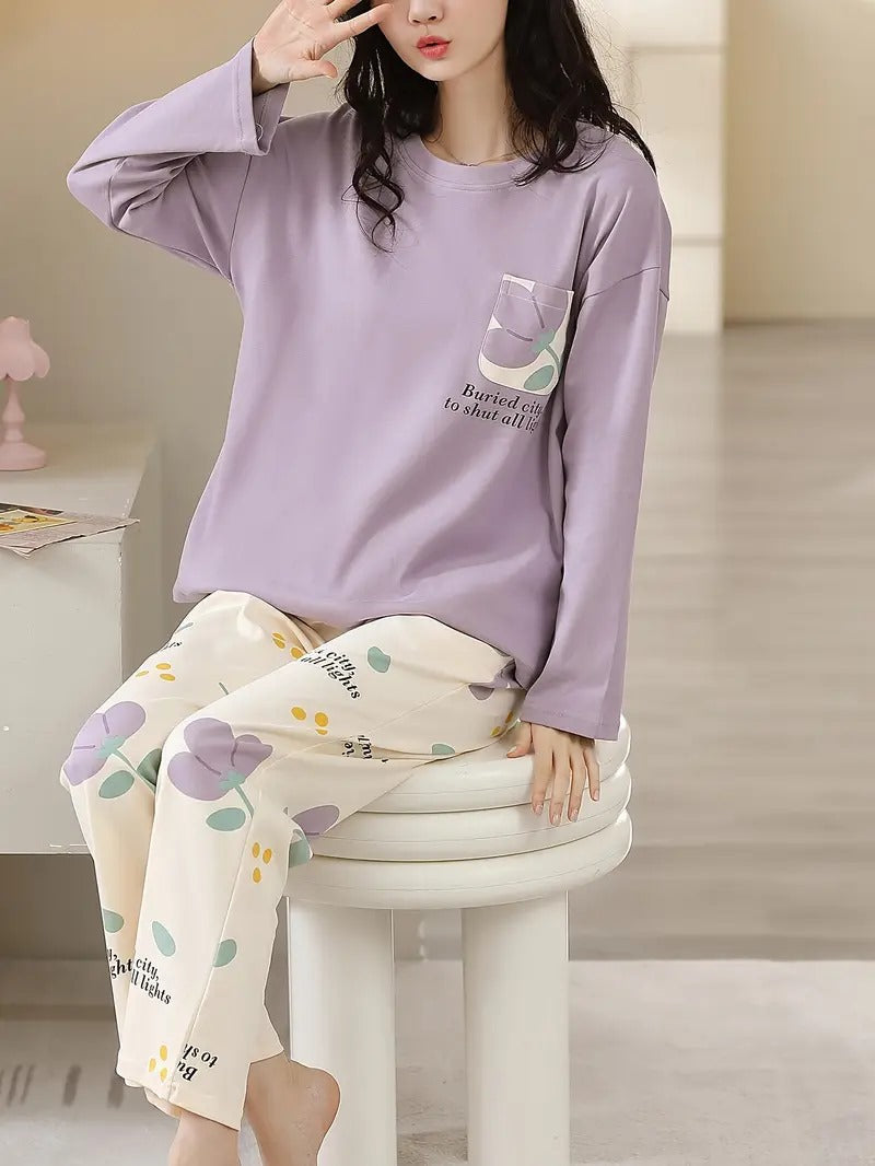Sale Lilac Pocket Flower Full Sleeves