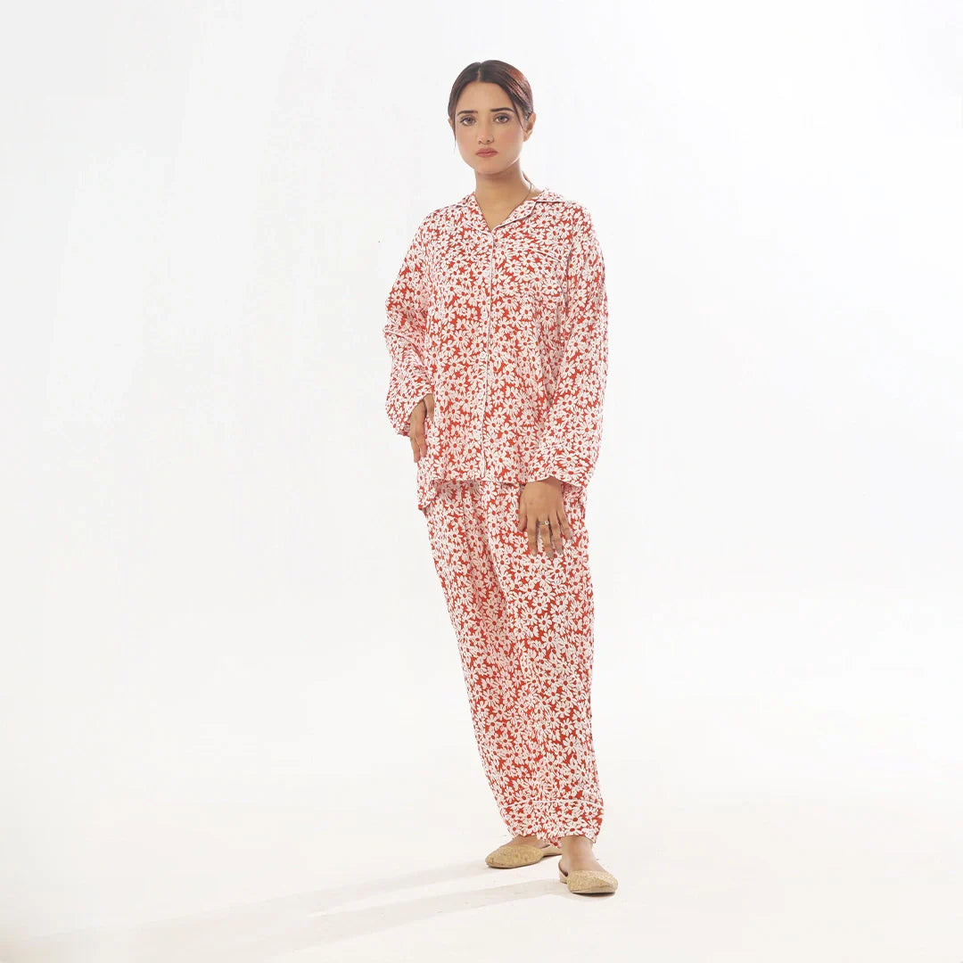 TNW Mat Daisy Linen Pajama Suit