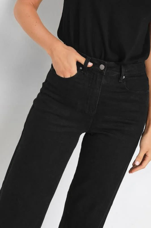 11.11 Sale-PREMIUM Stretch Wide Leg Jeans - Hot BLACK