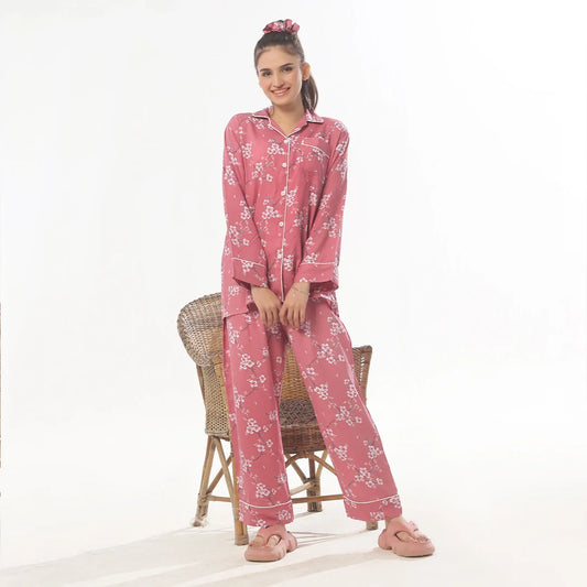 TNW Cozy Pink Linen Pajama Suit