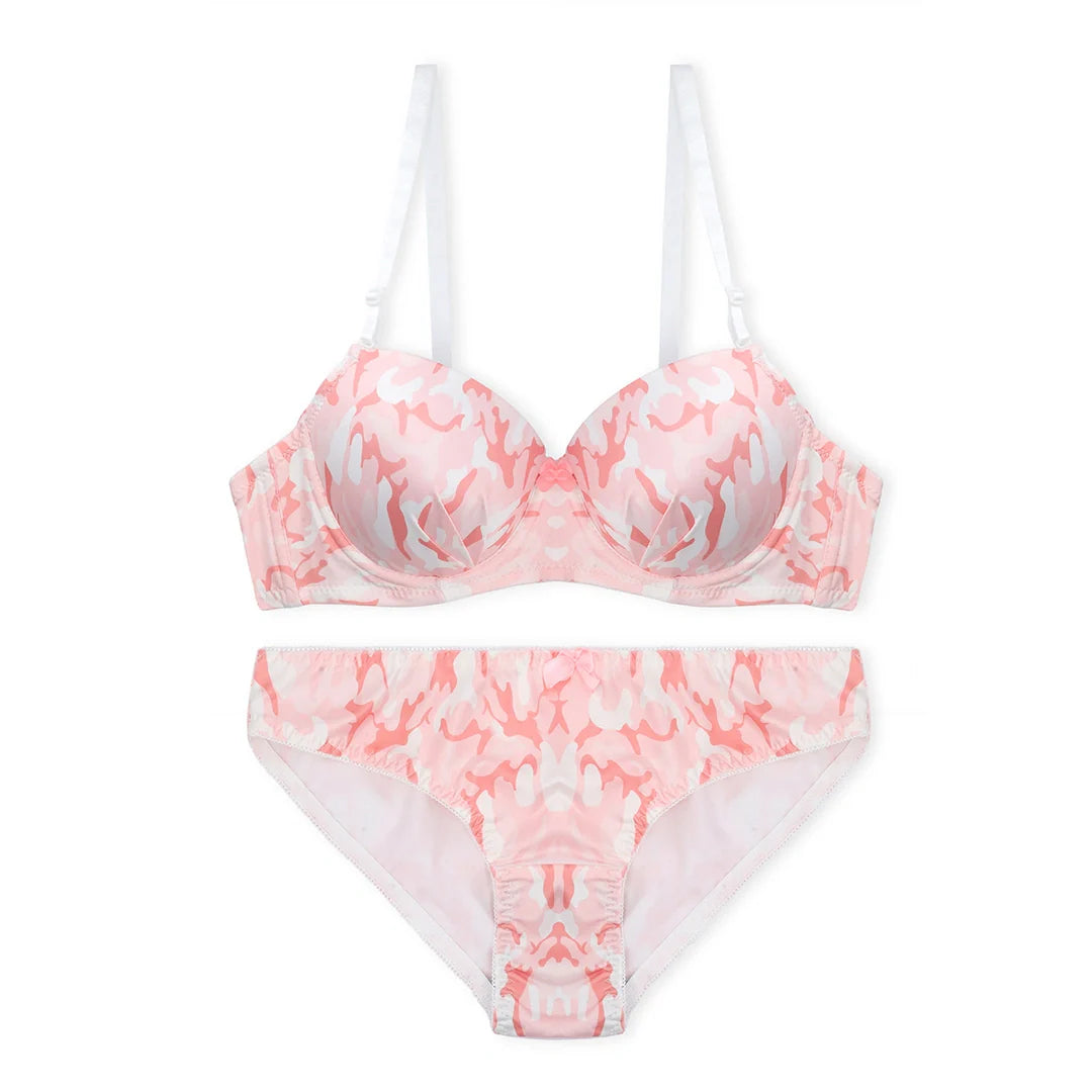 TNW Fuzzy Floral Padded Bra and Panty Set