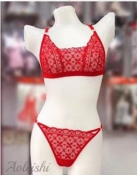 Softy Wear Temple Flowers Embroidery Bikini sexy red color non padded br a price in pakistan