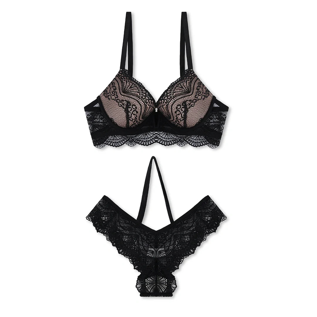 TNW Black Storm Padded Bra and Panty Set