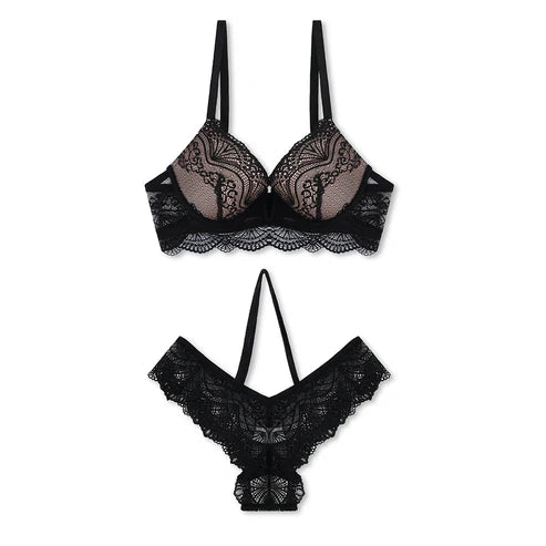 Black Storm Padded Bra and Panty Set