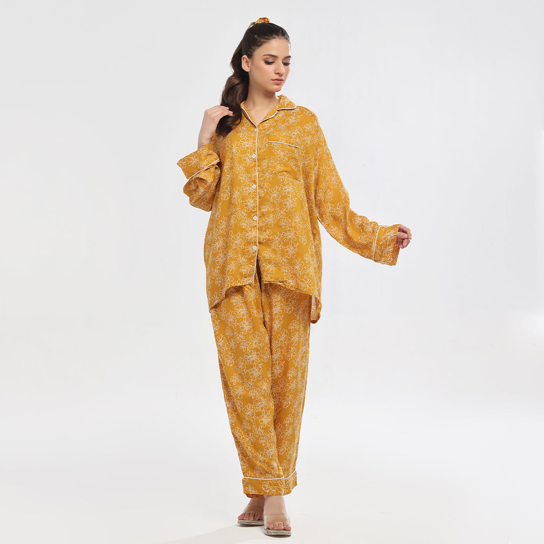 TNW Marigold Linen Pajama Suit