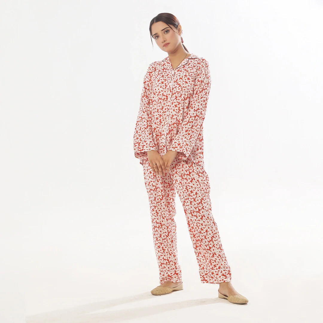 TNW Mat Daisy Linen Pajama Suit