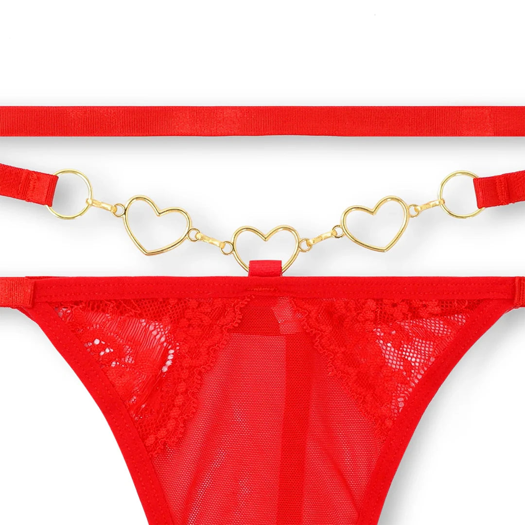 TNW Red Embroidered Non Padded Bra and Panty Set