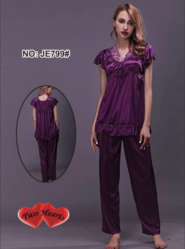 TNW Two Hearts 100% Silk Pajama Suit