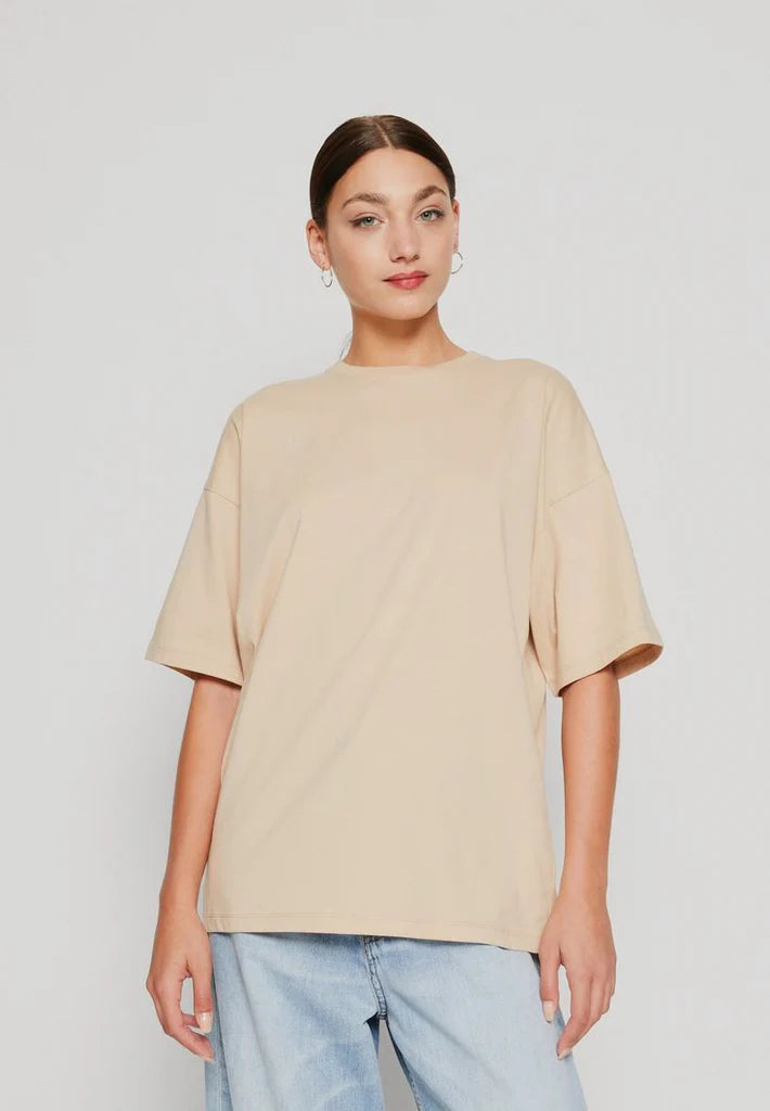 Drop Shoulder T-shirt -  COFFEE