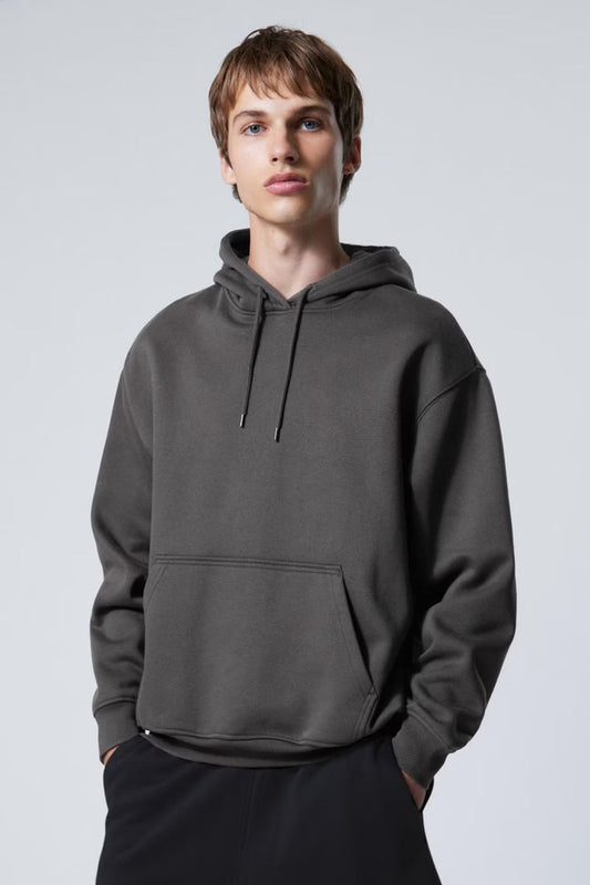 Plain Charcoal Kangaroo Hoodie