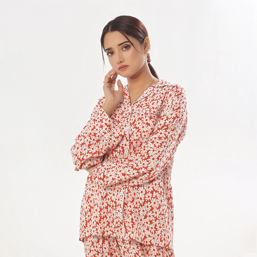 TNW Mat Daisy Linen Pajama Suit