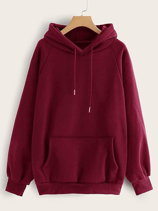 11.11 Sale-Plain Maroon Kangaroo Hoodie