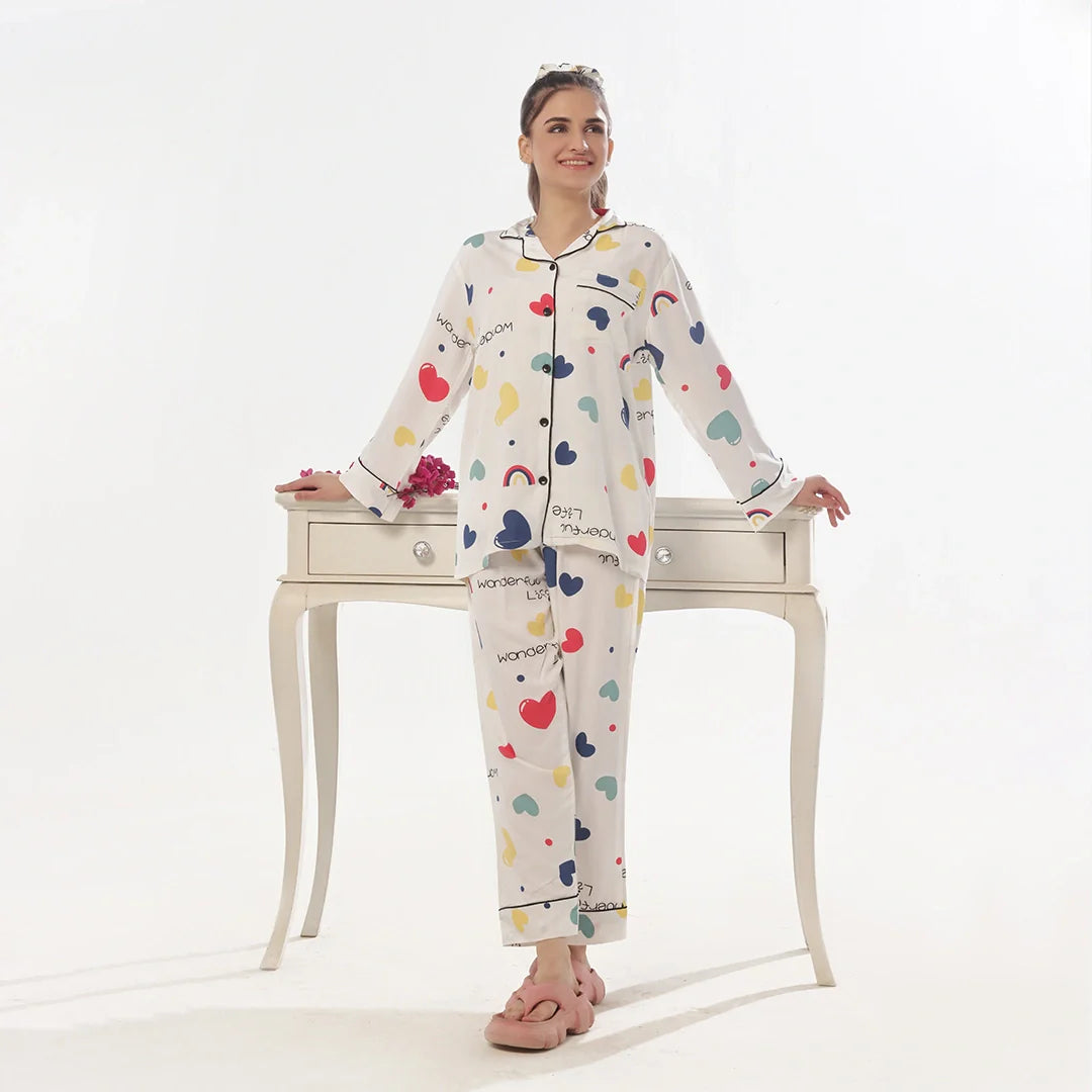 TNW Heartful Dreams Linen Pajama Suit