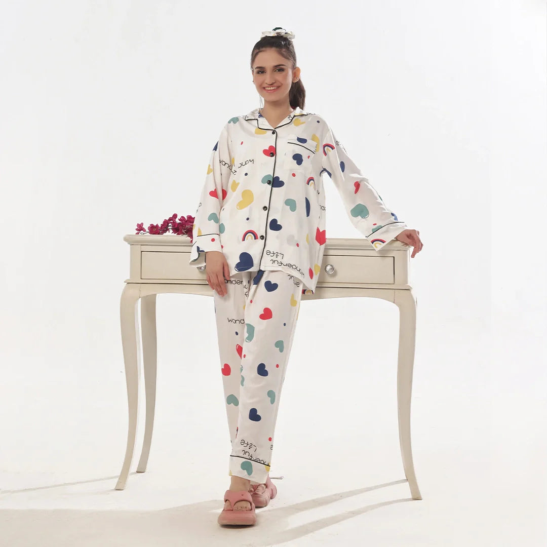 TNW Heartful Dreams Linen Pajama Suit