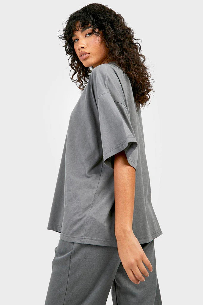 Drop Shoulder T-shirt -  HOT GREY