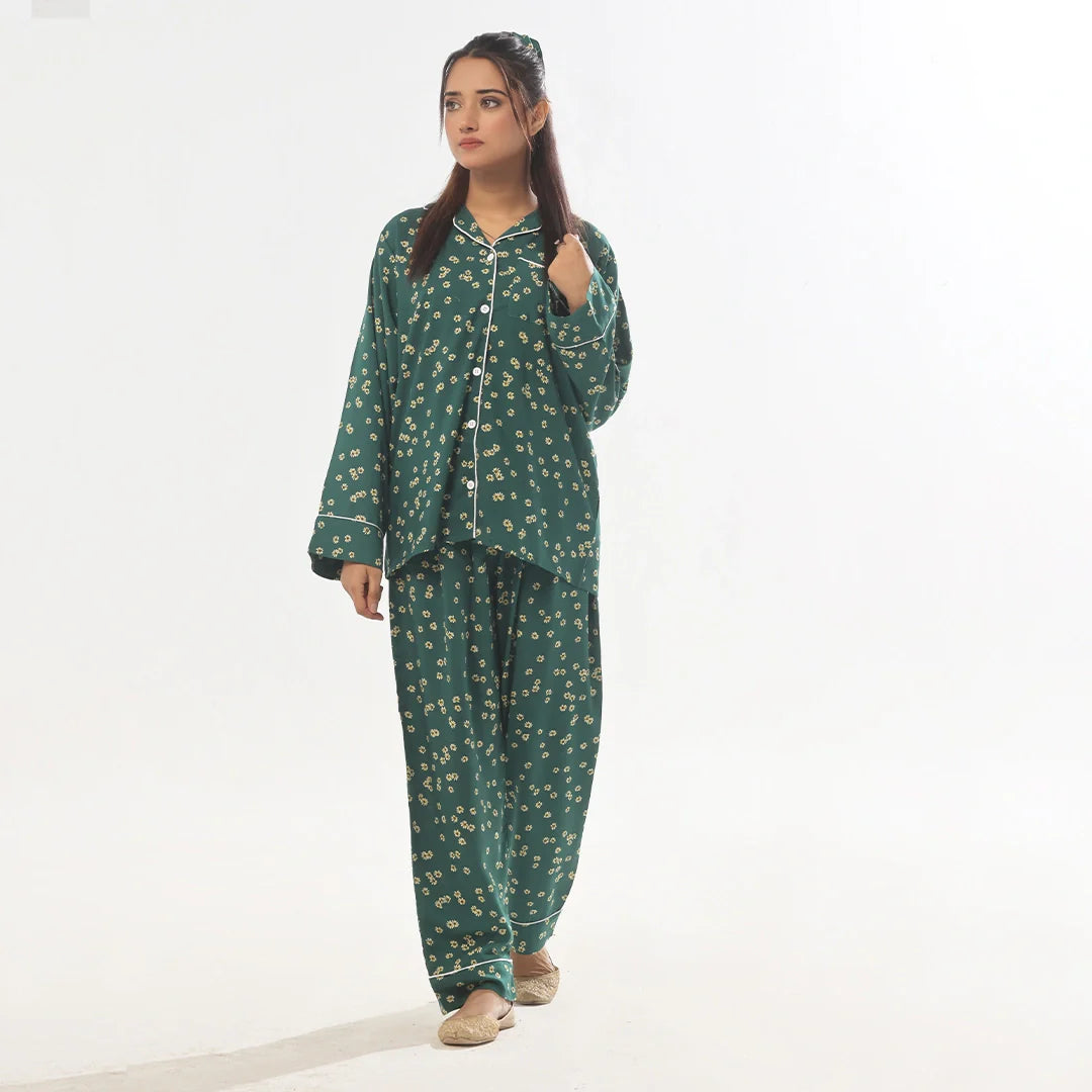 TNW Green Haven Linen Pajama Suit