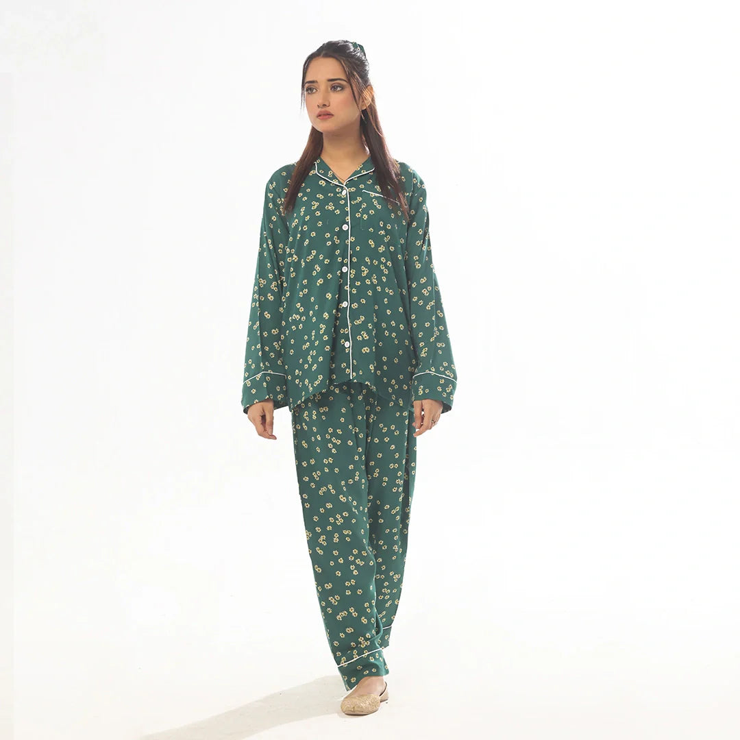 TNW Green Haven Linen Pajama Suit