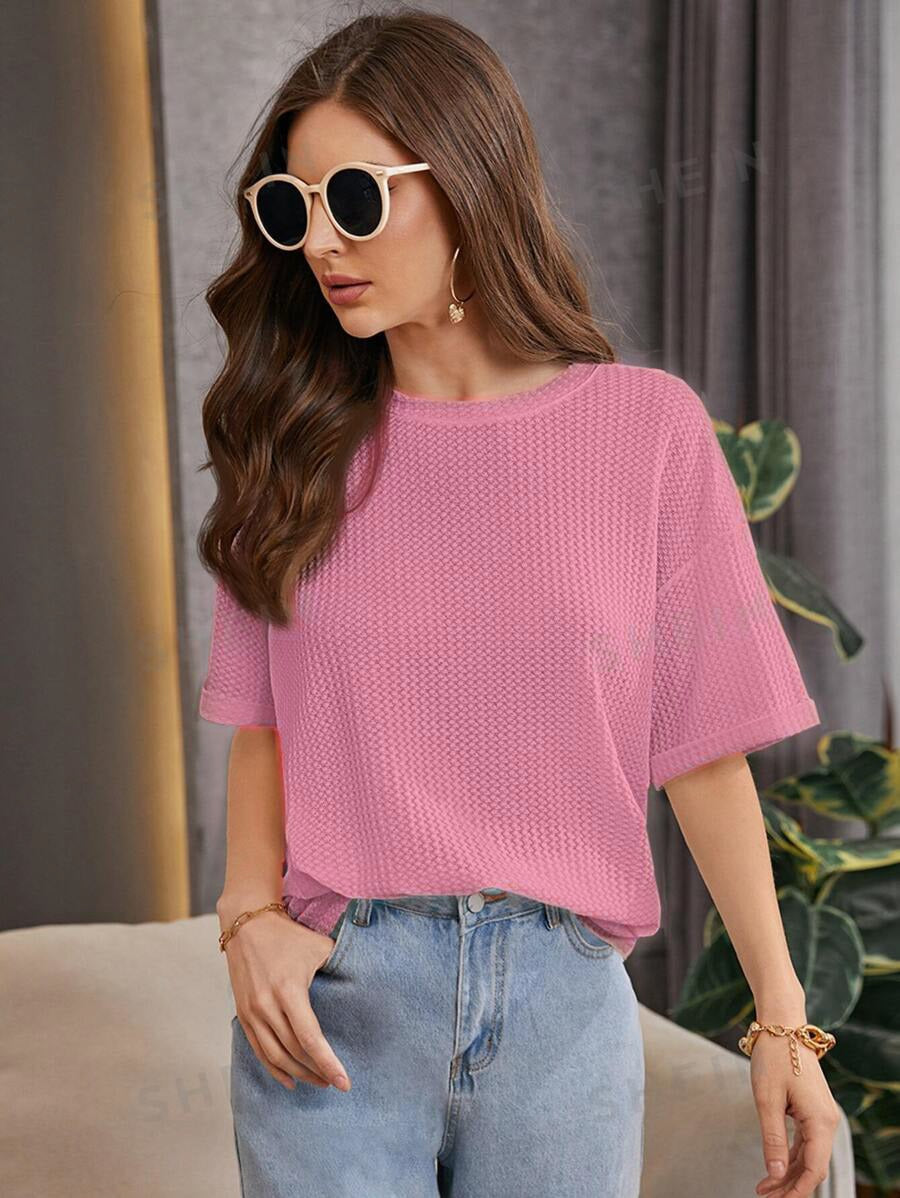 Oversized Waffle Knitted - Hot Pink