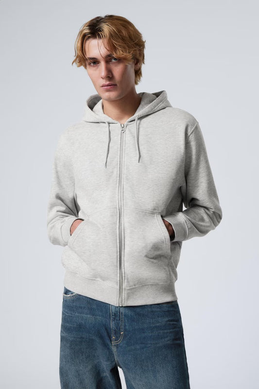 Men's Zipper Hoodie High Premium- GREY